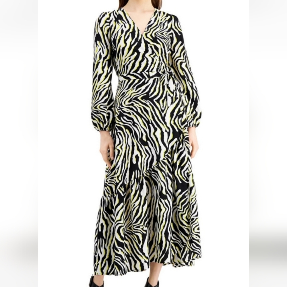 Bar III Zebra print wrap dress